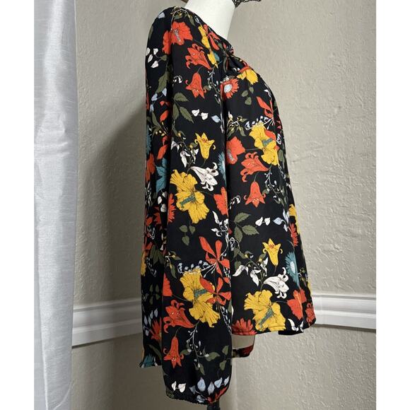 Tops Floral Blouse Long Sleeve Multicoloured Women’s Size M by Gipson - Picture 6 of 10